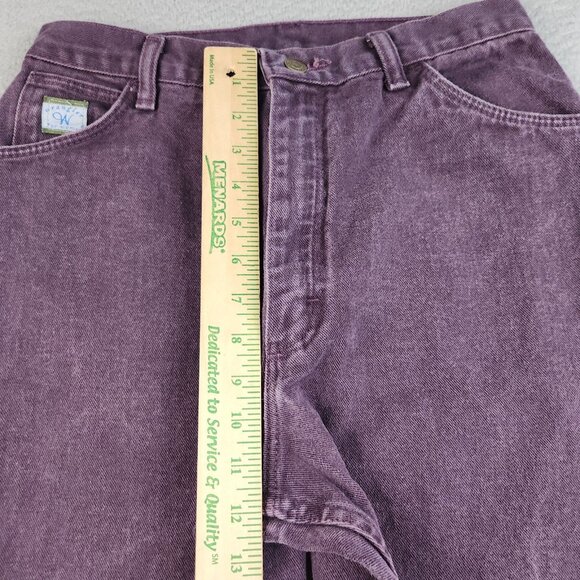 VTG Wrangler Jeans Womens 12 Purple Denim High Rise Straight Leg Mom USA Made - Picture 6 of 9